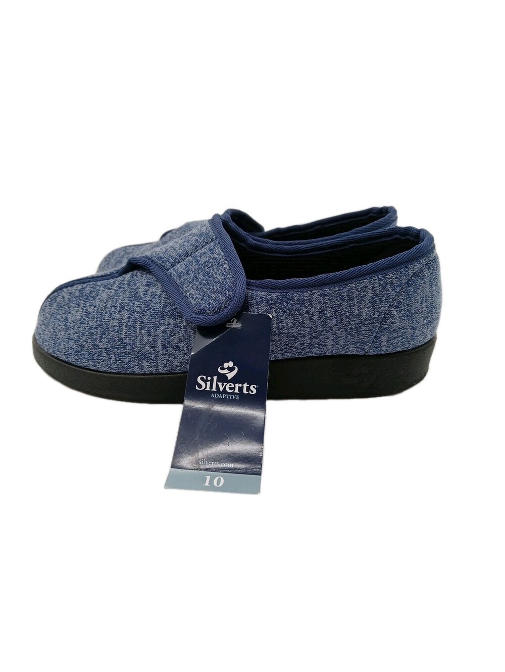 Silverts Adaptive Slippers Shoes Women's 10 Blue Slip & Water Resistant Diabetic